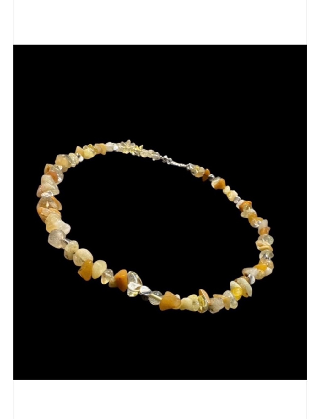 Natural Stone Yellow Jade Necklace.